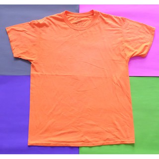 Fruit Blank Tee อก 19 นิ้ว ยาว 28 นิ้ว สีส้ม มือสอง ของแท้