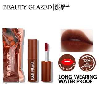 BEAUTY GLAZED ลิปสติก ลิปกลอส เนื้อแมตต์ ช็อกโกแลต กันน้ํา ให้ความชุ่มชื้น COD