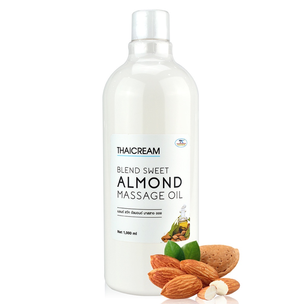 Thaicream นวดอโรม่า น้ำมันนวดตัวสปา ไทยครีม blend sweet almond massage oil น้ำมันแอลมอนด์ เบลนด์