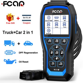 Fcar F506 Pro เครื่องสแกนเนอร์วินิจฉัยรถบรรทุกดีเซล ABS SRS IMMO TPMS Pickup Bus Excavator Professional OBD2 Scanner Diagnostic Tool FCAR F506