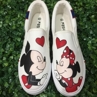 No.0154 รองเท้าเพ้นท์Diy by mashop shoes micky