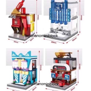 Legonano เลโก้ นาโน lego nano nanoblock ร้านค้า ministreet set4กล่อง