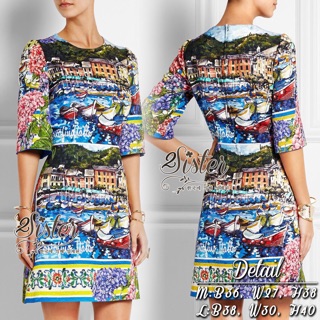 Vintage dress with korean design with colorful fashion