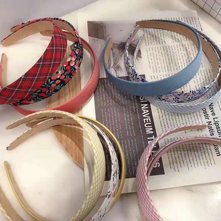 BM fashion Korean style headband pure color flower pattern plaid headband ladies hair accessories