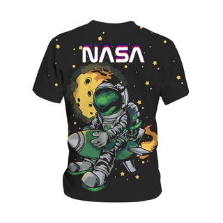 (พร้อมส่ง) เสื้อยืดแขนสั้นลําลอง พิมพ์ลายจรวดอวกาศ NASA แฟชั่นฤดูร้อน สไตล์สตรีท สําหรับเด็กผู้ชาย และเด็กผู้หญิง