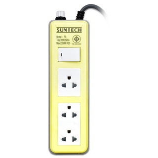 SUNTECH ชุดปลั๊กพ่วง 10A 3ช่อง 1สวิตช์ 5ม. สีเหลือง 0.75 Sq.mm. 2,200W [PS1S3R-Y-07505]