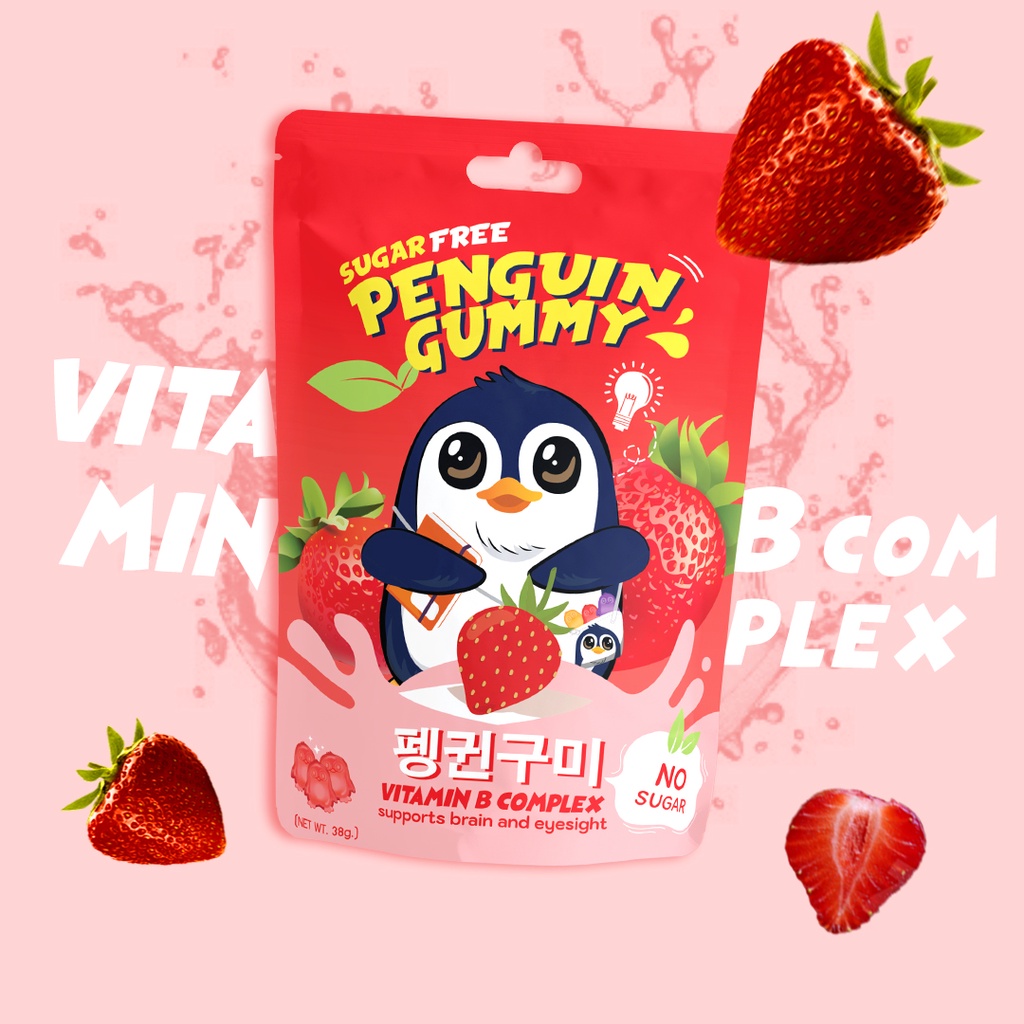 Penguin Gummy เพนกวิน กัมมี่ เยลลี่สูตรไม่มีน้ำตาลผสมวิตามินบี Shopee