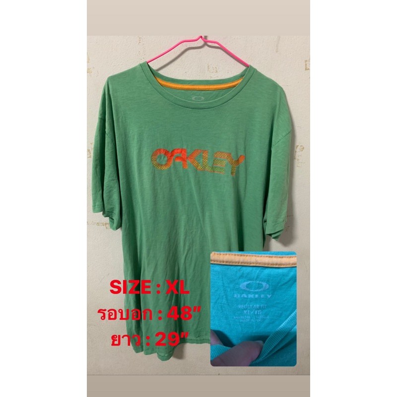 เสื้อoaklayมือสองของแท้ สภาพสวยสกรีนร้าว ตะเข็บเดี่ยวทั้งตัว