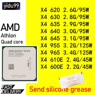 ซ็อกเก็ตโปรเซสเซอร์ AMD Athlon X4 620 630 635 640 645 955 965 610E CPU 938-pin AM3 quad core yidu99