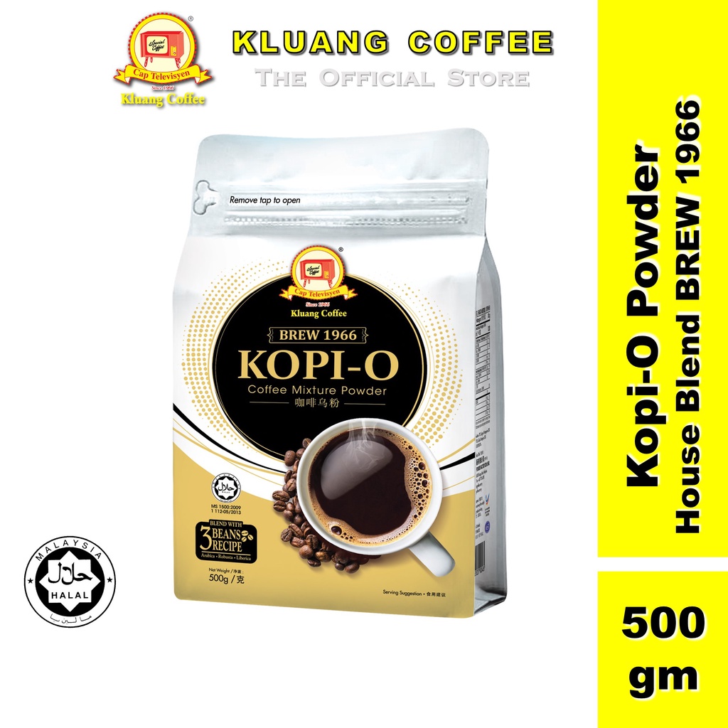 Klang TV Coffee BREW 1966 House Blend Kopi O Powder (500gm x 1 แพ็ค)