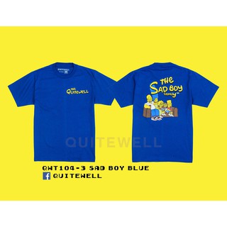 เสื้อยืดโอเวอร์ไซส์QWT104-3 SAD BOY BLUE น้ำเงินS-3XL