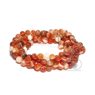 หิน Orange Agate 6มิล (60 เม็ด)