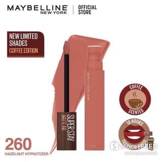 Maybelline เมย์เบลลีน ซุปเปอร์สเตย์ แมท อิ้งค์ คอฟฟี่ ลิป 5มล #260 ฮาเซลนัท