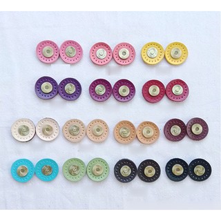 กระดุมแม่เหล็ก แบบหนังแท้เย็บติด ตัวแม่เหล็กขนาด 1.4 ซม. ขนา…