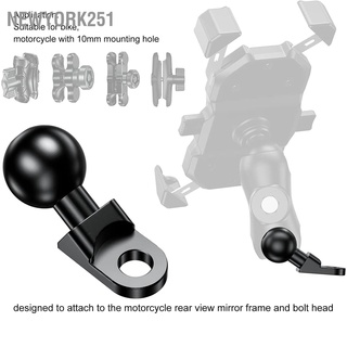 Newyork251 1in Rear View Mirror Angled Ball Adapter Phone Mount Bracket Head for 10mm Mounting Hole Bike Motorbike