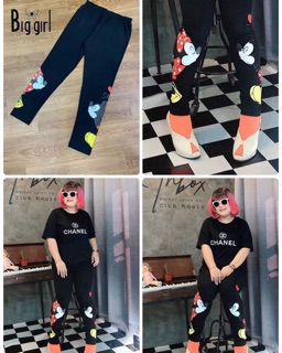 เสื้อผ้าคนอ้วน Mickey&amp;Minnie with Love Legging กางเกงเลกกิ้งขายาว