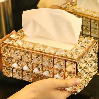 ☢▼[Ins Internet Celebrity Model] Nordic Light Luxury Crystal Tissue Box Creative Simple Home Desktop Napkin Box