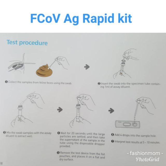 แถบตรวจลำไส้อักเสบในแมว FPV/FCoV ( 10 tests/box)