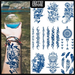 【Start Magic Tattoo】สติกเกอร์รอยสักชั่วคราว กันน้ํา ติดทนนาน 18 ซม.×11 ซม. 2 สัปดาห์ 15 วัน