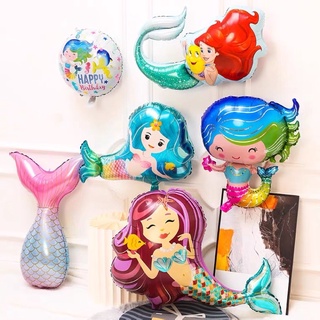 The little mermaid ลูกโป่งนางเงือกน้อย 3D ตัวใหญ่สินค้าพร้อมส่งจากไทย