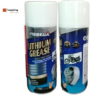 สเปรย์จารบีหล่อลื่นลิเทียมขาว VISBELLA LITHIUM GREASE ขนาด 450 ml. ป้องกันสนิม หล่อลื่นทุกประเภท