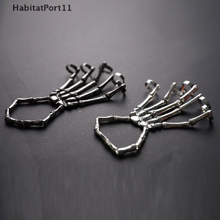 Habitatport สร้อยข้อมือ แหวนห้านิ้ว กระดูกมือ โครงกระดูก พังก์ ปรับได้ ฮาโลวีน