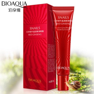 ครีมทารอบดวงตาสูตรโสมแดงและหอยทาก Bioaqua Red Ginseng Snail Eye Cream 20 G.