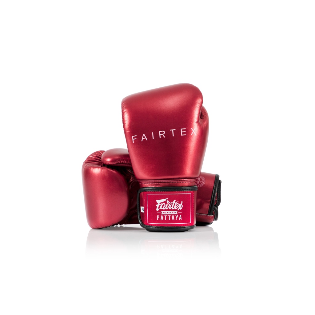 นวมชกมวย Fairtex “Metallic” Boxing Gloves BGV 22 Red นวมต่อยมวย สีแดง มีกระเป๋า