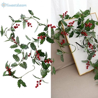 SWTDRM- ~Vine Artificial Berry 2m Christmas Foam Plastic 1.8M Home Artificial Berry Holly-【Sweetdream】