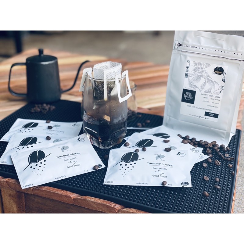 (ส่งฟรี)กาแฟดริป Thai Drip Coffee 14g ต่อ ซอง / instant drip coffee Easy to drip