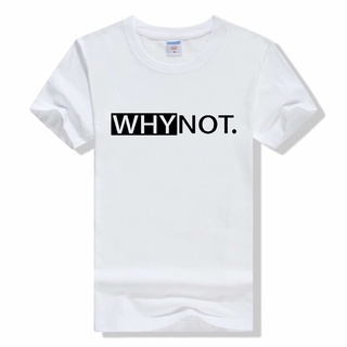 [S-5XL] เสื้อยืด พิมพ์ลาย WHY NOT สีขาว สไตล์ฮาราจูกุ แฟชั่นฤดูร้อน สําหรับผู้ชาย และผู้หญิง &amp;amp; เสื้อยืดแขนสั้น สีแดง