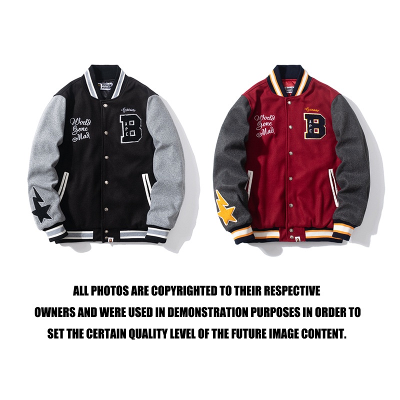 BAPE STA star stitching woolen jacket baseball uniform