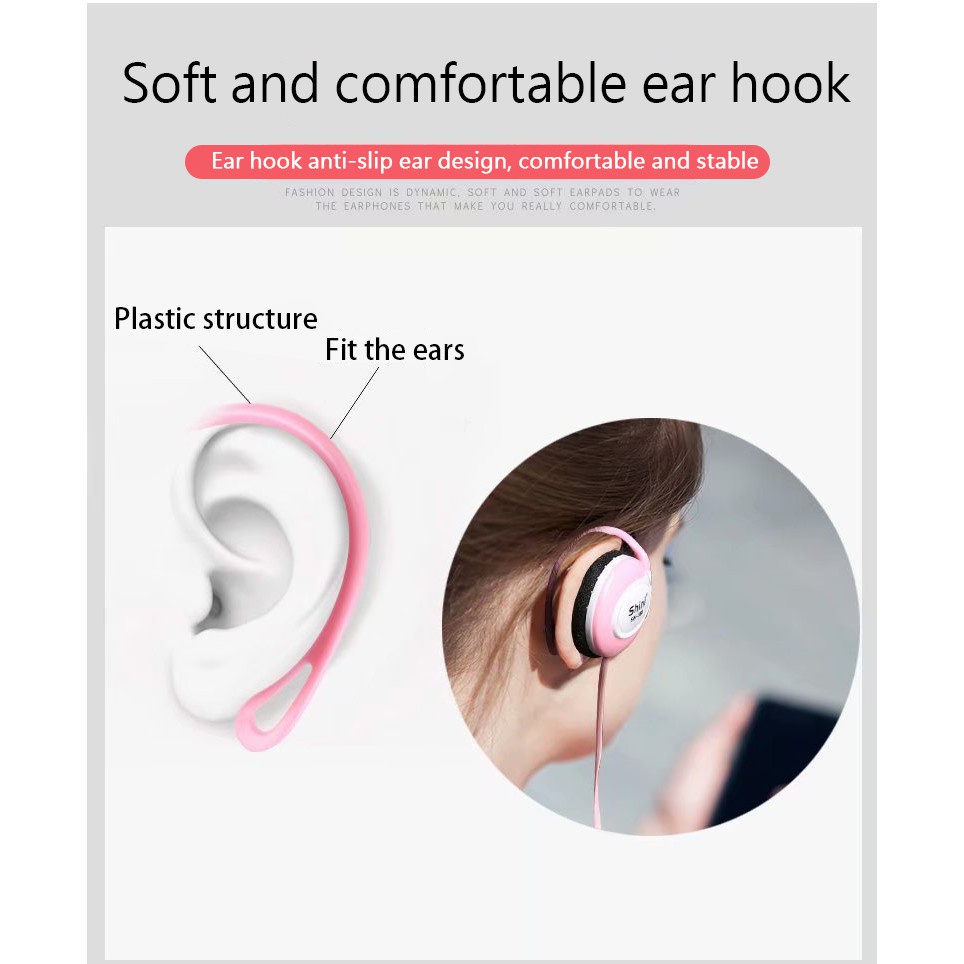 【จัดส่งรวดเร็ว】หูฟังแบบเกี่ยวหู 3.5 มม. พร้อมไมโครโฟน HIFI สําหรับโทรศัพท์ Pc Mp3