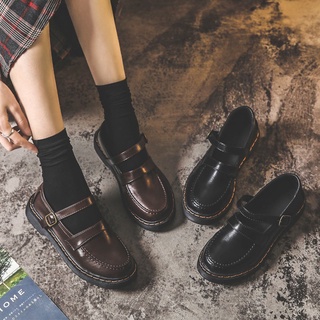 ★Beautiful Shoes Shop.Hot sale！ รองเท้าหนังลําลอง รองเท้า รองเท้าหนัง หญิง นักเรียน วิทยาลัย รองเท้าเเตะผู้หญิง JK น้องส