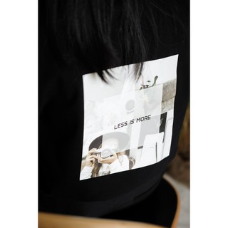 เสื้อยืดคอกลมเสื้อยืดโอเวอร์ไซส์ GURETO : Less (Black)S-3XL