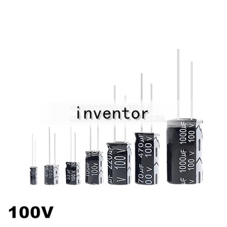 100V ตัวเก็บประจุอลูมิเนียมไฟฟ้า 2.2UF 3.3UF 4.7UF 10UF 22UF 33UF 47UF