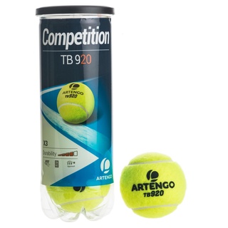 ลูกเทนนิส ARTENGO TB920 Tennis Ball (แพ็ค 3 ลูก) สำหรับฝึกซ้อมและแข่งขัน