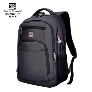 Bruno Cavalli Forte s 8689 26L Tas Ransel Laptop Anti Air Gratis Rain Cover dan USB Port Extension Tas Ransel Pria