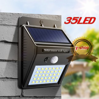 Solar motion sensor light 35led 3โหมด มีไฟหรี่ ไฟติดผนังโซล่าเซลล์พลังงานแสงอาทิตย์ *