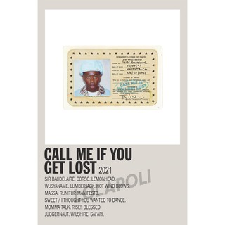 โปสเตอร์ ลายปกอัลบั้ม Call Me If You Get Lost ศิลปิน Tyler