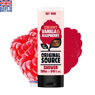 ORIGINAL SOURCE SHOWER Creamy Vanilla &amp; Raspberry 250ml. ผลิตภัณฑ์ทำความสะอาดผิวกายสูตรพรีเมี่ยม