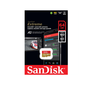 SanDisk Extreme microSDXC UHS-I A2 64GB (SDSQXA2-064G-GN6MN) ความเร็วสูงสุด อ่าน 160MB/s เขียน 60MB/s