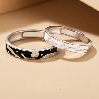 The Little Prince and The Rose Couple Ring Pair Ring New Niche Pair of Models To Send Men and Women Gifts Open Ring Ring