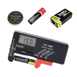 Kiprun เครื่องทดสอบแบตเตอรี่ดิจิทัล LCD สําหรับแบตเตอรี่ 9V 1.5V AA AAA Cell C D BT168D