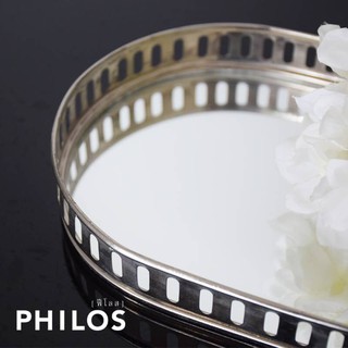 Philos, Tray Mirror based silver : PF4-TR1915 | ถาดใส่ของพื้นกระจกเง าสำหรับใส่ของตกแต่งและของประดับ