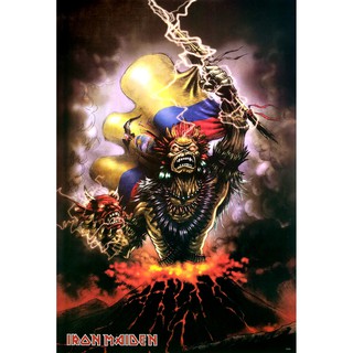 โปสเตอร์ รูปวาด วง ดนตรี เฮฟวีเมทัล ไอเอิร์นเมเดน IRON MAIDEN 1975 POSTER 24”x35” Inch English Heavy Metal V1