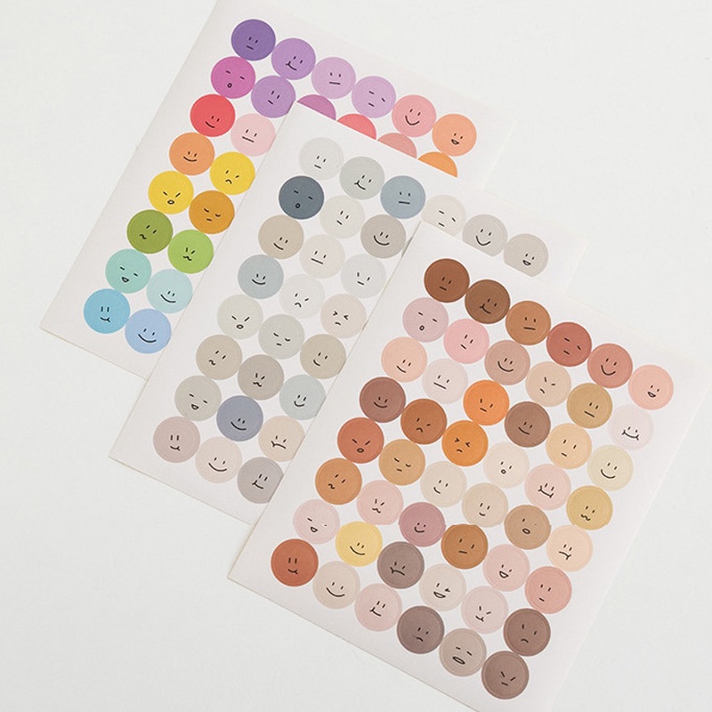 48 ชิ้น สติกเกอร์ ลายอิโมจิ จุด ทรงกลม สีโมแรนดี้ แบบเรียบง่าย สําหรับติดตกแต่งเครื่องเขียนนักเรียน DIY จํานวน