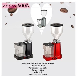 เครื่องบดกาแฟอิตาลี Zboss 600A พร้อมกล่องผงกาแฟเครื่องบดเมล็ดกาแฟเครื่องบดเมล็ดพืชพลังงานสูงและความจุสูง