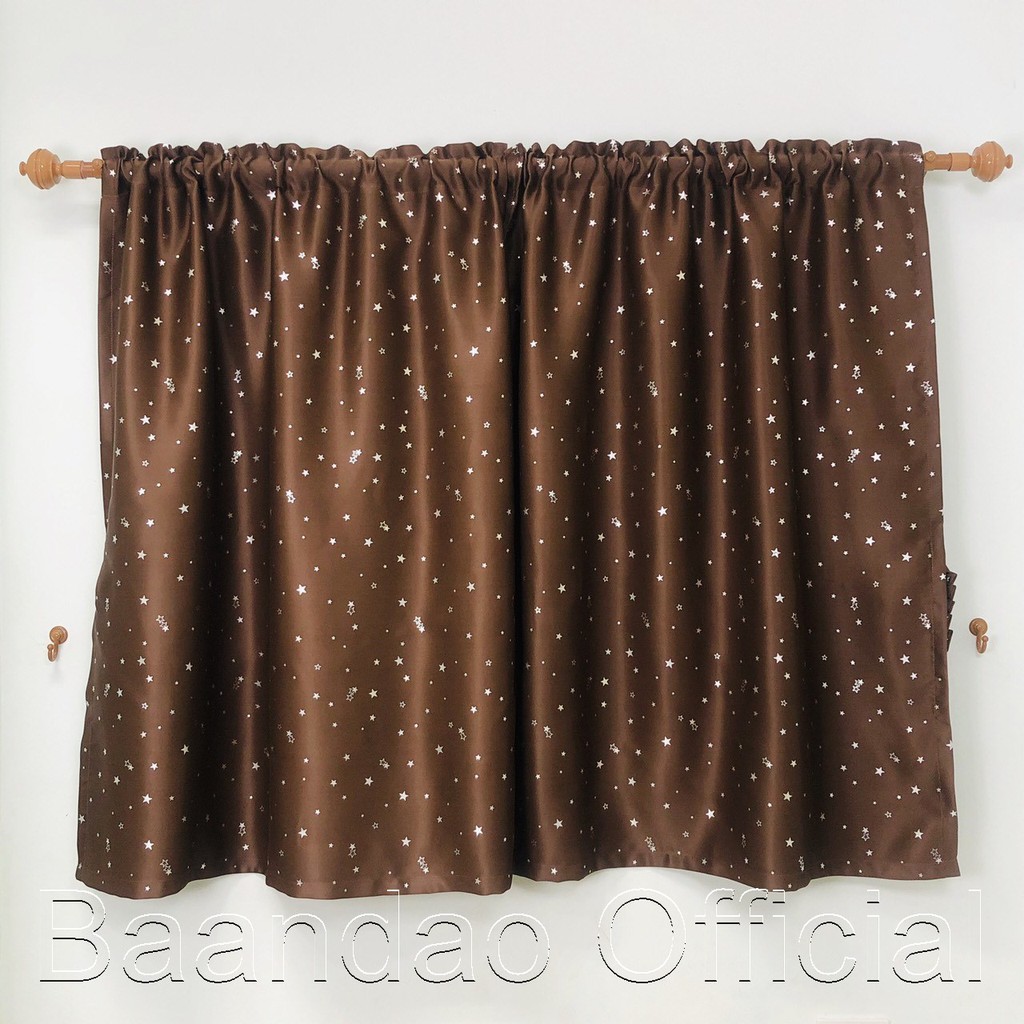 แนะนำ ผ้าม่าน ผ้าม่านสอดลวดUV ผ้าหนา เนื้อดี (ลายดาว) สีน้ำตาล ราคาพิเศษ มีเก็บเงินปลายทาง