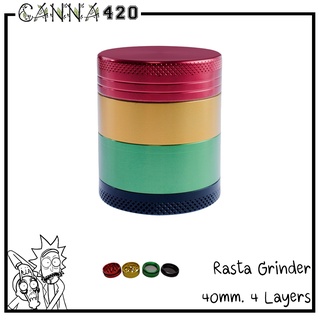 Grinder Rasta 4 ชั้น 40 mm 4 Layers มีที่เก็บ คีฟ น้ำหนักดี ใช้ดีมาก ที่บด เครื่องบด ที่บดมือ เครื่องบดมือ สมุนไพร Rasta